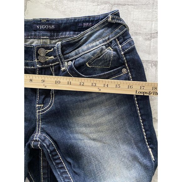 Vigoss The Dallas Boot Cut Medium Wash Y2K Style Denim Jeans Pants Sz 27 - Picture 6 of 10